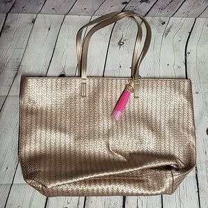 Bath & body Works Metallic Gold tote